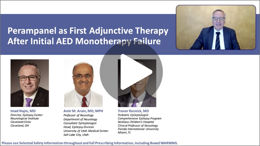 Fycompa® (perampanel) CII as First Adjunctive Therapy After Initial AED Monotherapy Failure video thumbnail